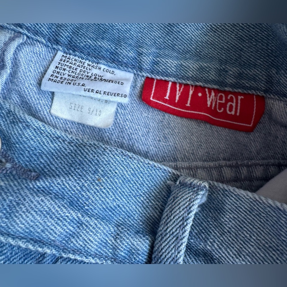 90s Blue Denim Midi Skirt with Button Front - Picture 2 of 3